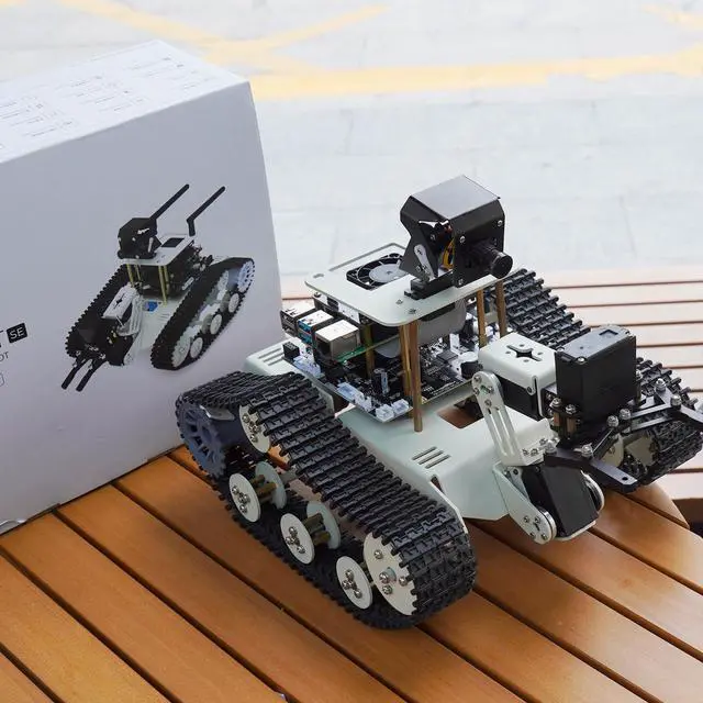 Alt view image 3 of 5 - Yahboom DIY Programmable Project ROS Starter Tank Chassis Robot with AI Camera for Jetson Nano B01 Recognition Tracking OpenCV MediaPipe (Transbot-SE Without Nano)