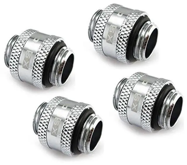 Main image of XSPC G1/4" Male to Male Rotary Fitting, Chrome, 4-Pack