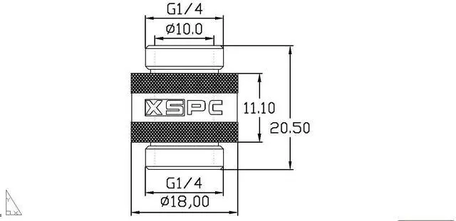 Alt view image 4 of 4 - XSPC G1/4" Male to Male Rotary Fitting, Chrome, 4-Pack