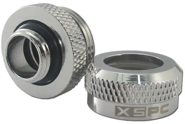 Alt view image 4 of 5 - XSPC G1/4" to 10mm ID, 14mm OD Rigid Tubing Fitting, Chrome, 6-Pack