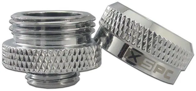 Alt view image 3 of 5 - XSPC G1/4" to 10mm ID, 14mm OD Rigid Tubing Fitting, Chrome, 6-Pack