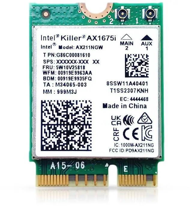 Main image of HighZer0 Electronics AX1675i Killer Series Upgraded WiFi 6E Adapter | Gaming WiFi Adapter | CNVio2 M.2 WiFi Card | 2.4 Gbps WiFi for PC | Bluetooth 5.3 Support | Requires Intel 11th+ Gen CPU