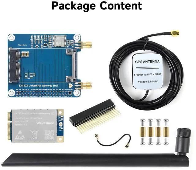 Alt view image 2 of 5 - Waveshare SX1303 915M LoRaWAN Gateway HAT Compatible with Raspberry Pi 5/4B/3B/Zero/Zero W/Zero 2W/Pico/Pico W/Pico WH, Mini-PCIe Socket, Long Range Transmission, Large Capacity, Multi-Band Support