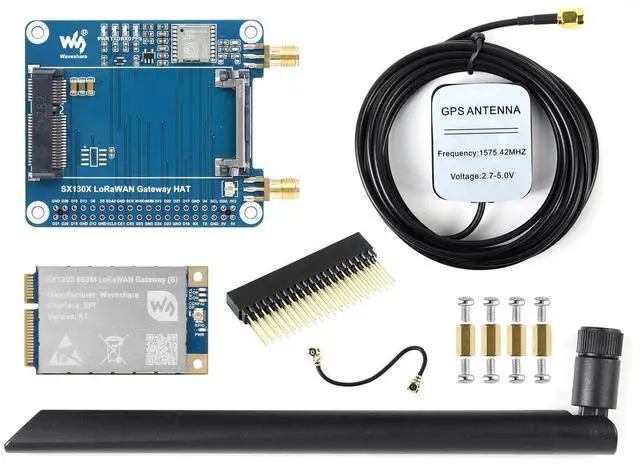 Main image of waveshare SX1302 868M LoRaWAN Gateway HAT, Compatible with Raspberry Pi 5/4B/3B/Zero/Zero W/Zero 2W/Pico/Pico W/Pico WH, Standard Mini-PCIe Socket, Long Range Transmission, Large Capacity