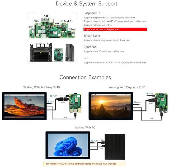Alt view image 4 of 5 - waveshare 9inch QLED Quantum Dot Display, 1280×720, Compatible with Raspberry Pi 5/4B/3B/Zero/Zero W/Zero 2W/Pico/Pico W/Pico WH, Supports Windows 11/10/8.1/8/7