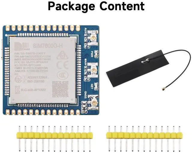 Alt view image 2 of 5 - Waveshare SIM7600G-H 4G Communication Module, Compatible with Raspberry Pi 5/4B/3B/Zero/Zero W/Zero 2W/Pico/Pico W/Pico WH, Multi-Band Support, 4G/3G/2G, with GNSS Positioning-Standard Version