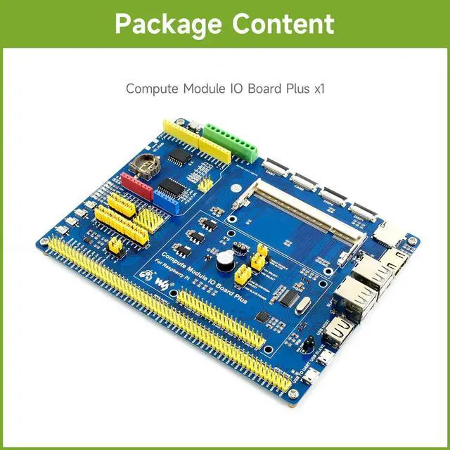Alt view image 2 of 5 - Waveshare Compute Module IO Board Plus Development Composite Breakout Board for Developing with Raspberry Pi CM4S/CM3 CM3L Various Common Use Components