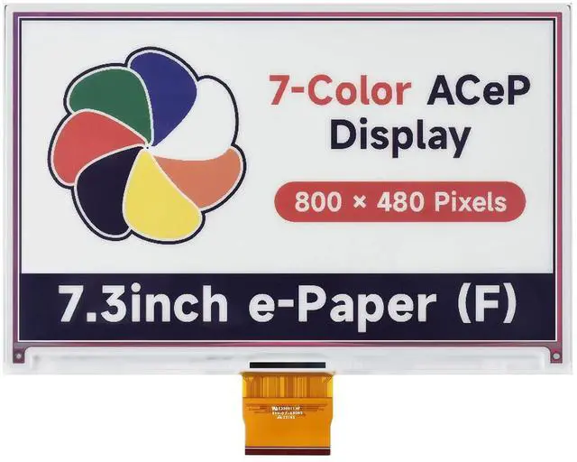 Main image of Waveshare 7.3inch ACeP 7-Color E-Paper E-Ink Raw Display, 800×480 Pixels, Raw E-Paper Display, with Driver Board