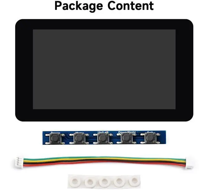 Alt view image 2 of 5 - waveshare 7 Touch Display Kit Compatible with Raspberry Pi Zero, with IPS Display Expansion Board, 1024×600, 5-Point Capacitive Touch