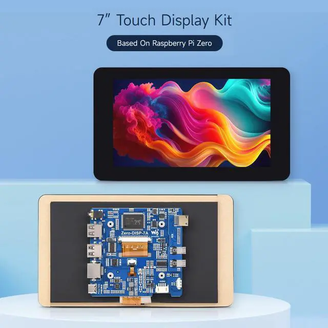 Alt view image 3 of 5 - waveshare 7 Touch Display Kit Compatible with Raspberry Pi Zero, with IPS Display Expansion Board, 1024×600, 5-Point Capacitive Touch