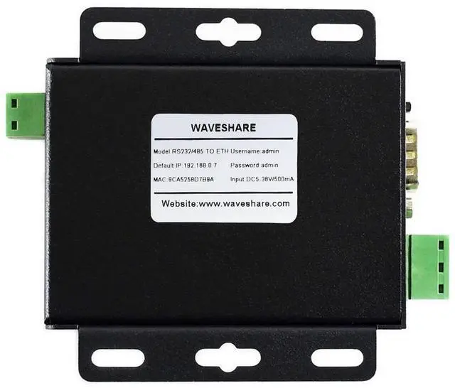 Alt view image 4 of 5 - Waveshare Industrial RS232/RS485 to Ethernet Converter with Dual Serial Ports High-Speed Low-Power High-Stability Upgradable Easy to Communicate Between RS485 and RJ45 Port Ethernet