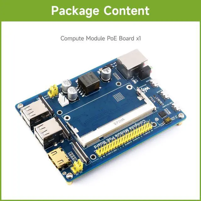 Alt view image 2 of 5 - Waveshare Power Over Ethernet PoE Board for Raspberry Pi Compute Module CM3/ CM3L/ CM3+/ CM3+L