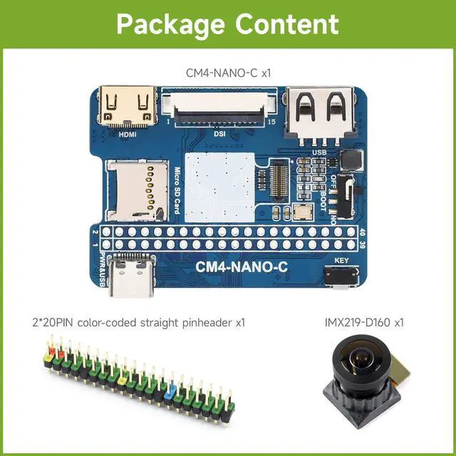 Alt view image 2 of 5 - Waveshare Nano Base Board C Type Compatible with Raspberry Pi Compute Module 4 Same Size As The CM4 Onboard 8MP Camera