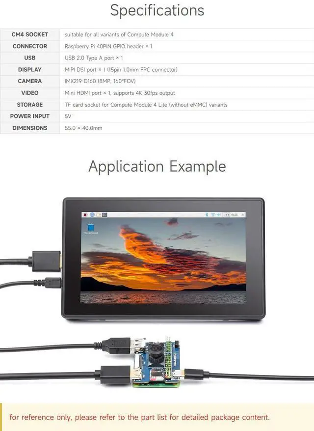 Alt view image 5 of 5 - Waveshare Nano Base Board C Type Compatible with Raspberry Pi Compute Module 4 Same Size As The CM4 Onboard 8MP Camera