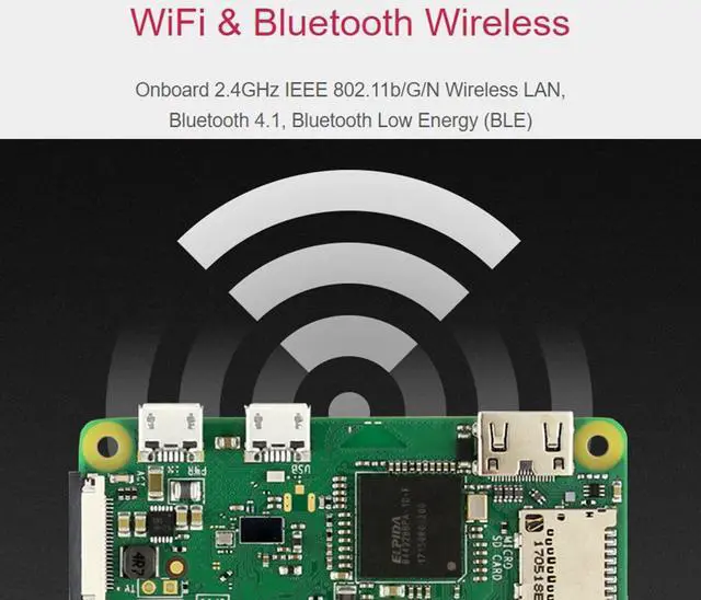 Alt view image 5 of 5 - Built-in WiFi and Bluetooth Pi Zero WH, Zero WH Package Comes with Raspberry Pi Zero W with 40PIN Pre-Soldered GPIO Headers +Mini HDMI to HDMI Adapter +Micro USB OTG Cable