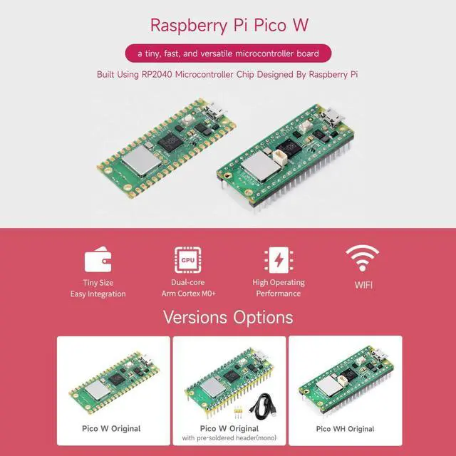 Alt view image 3 of 5 - Waveshare Pi Pico W Microcontroller Board, Built-in WiFi, Based On Official RP2040 Dual-Core Processor Includes ABS Protective Case and Pico-Relay-B (5 Items