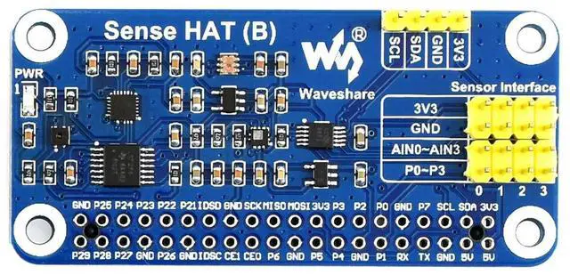 Main image of Waveshare Sense HAT (B) for Raspberry Pi Onboard Multi Powerful Sensors Supports External Sensors