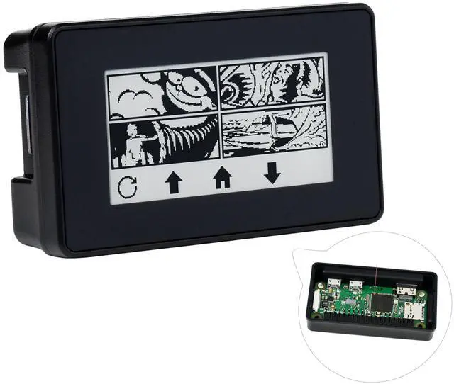 Main image of 2.13inch Touch e-Paper Display with ABS Case for Raspberry Pi Zero 2 W/Raspberry Pi Zero/Pi Zero W/Pi Zero WH, 250x122 Pixels E-Ink, Paper-Like Effect Support Partial Refresh
