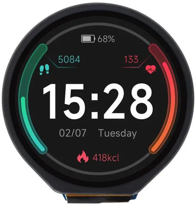 Main image of Waveshare 1.28inch Round LCD Display Module with Touch Panel, 240×240 Resolution, IPS, SPI and I2C Communication, Compatible with Raspberry Pi 5/4B/3B/Zero/Zero W/Zero 2W/Pico/Pico W/Pico WH