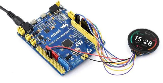 Alt view image 3 of 5 - Waveshare 1.28inch Round LCD Display Module with Touch Panel, 240×240 Resolution, IPS, SPI and I2C Communication, Compatible with Raspberry Pi 5/4B/3B/Zero/Zero W/Zero 2W/Pico/Pico W/Pico WH