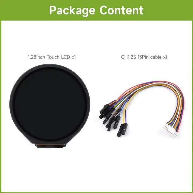 Alt view image 4 of 5 - Waveshare 1.28inch Round LCD Display Module with Touch Panel, 240×240 Resolution, IPS, SPI and I2C Communication, Compatible with Raspberry Pi 5/4B/3B/Zero/Zero W/Zero 2W/Pico/Pico W/Pico WH