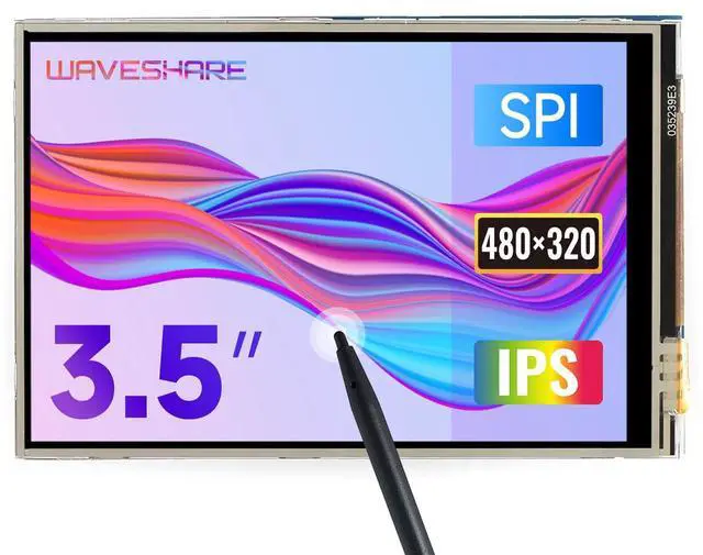 Main image of Waveshare 3.5inch Touch Screen, Compatible with Raspberry Pi 5/4B/3B/Zero/Zero W/Zero 2W/Pico/Pico W/Pico WH, TFT LCD, 480x320