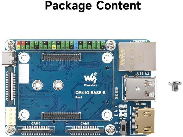 Alt view image 3 of 5 - Waveshare Mini Base Board Designed for Raspberry Pi Compute Module 4 Powerful Functions in A Small Sized Body Suitable for Evaluating The Raspberry Pi CM4 Or Being Integrated Into End Products