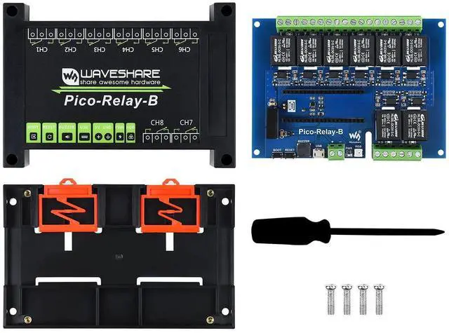 Alt view image 2 of 5 - Waveshare Industrial 8-Channel Relay Module for Raspberry Pi Pico Power Supply Isolation Photocoupler Isolation