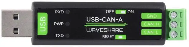 Main image of Waveshare USB to CAN Adapter Model A, STM32 Chip Solution, Multiple Working Modes, Multi-System Compatible