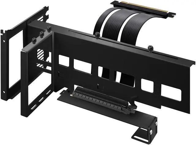 Main image of EZDIY-FAB Vertical PCIe 4.0 GPU Mount Bracket Graphic Card Holder with 5V 3 Pin ARGB LED Module, Video Card VGA Support Kit with PCIe 4.0 X16 Gen4 17cm/6.69in Riser Cable 90 Degree Right Angle (Black)