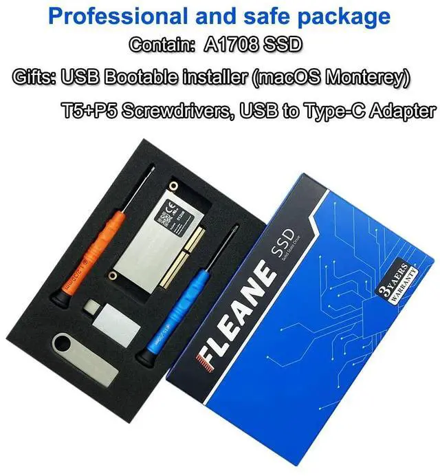 Alt view image 2 of 5 - FLEANE 1TB 1024GB MZ17C PCIe NVMe SSD Compatible with MacBook Pro Retina A1708 2016-2017, Included DIY Tools (1TB)