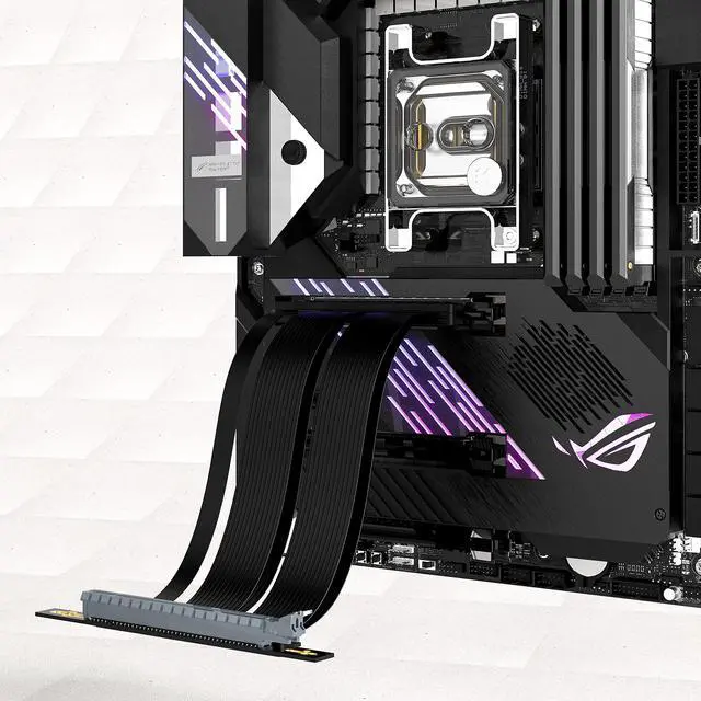 Alt view image 2 of 5 - EZDIY-FAB PCI Express 4.0 16x Flexible Cable Extension Port Adapters for Graphics Card, High Speed PCIE Gen4 Riser Cable 90 Degrees-170mm