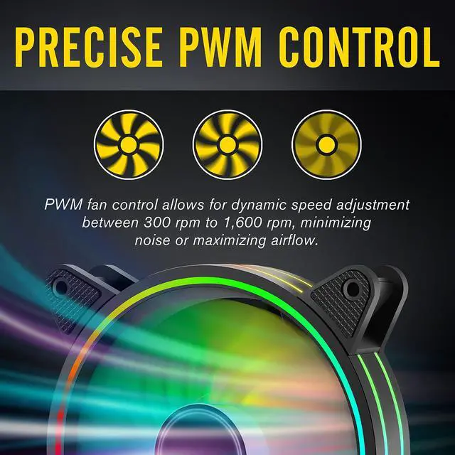 Alt view image 4 of 5 - EZDIY-FAB Moonlight 120mm RGB PWM Case Fan with RGB PWM Fan Hub,5V Motherboard Sync,ARGB Computer Fan,Multiple Light Modes-5 Pack
