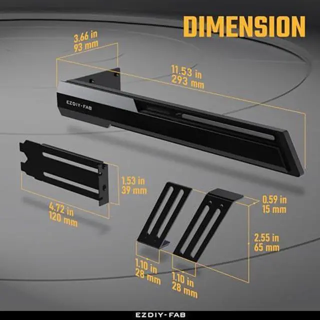 Alt view image 3 of 5 - EZDIY-FAB GPU Holder Brace Graphics Card GPU Support Video Card Holder Bracket, Strenchable Structure, Video Card Sag Holder/Holster Bracket Support RX7990XTX, RTX4090, Black-341-2