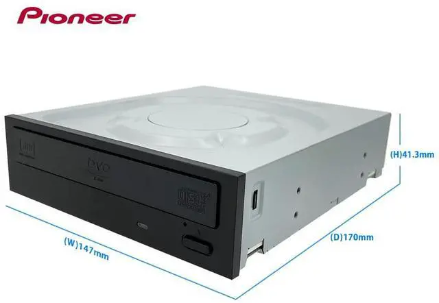 Alt view image 4 of 5 - Digital Pioneer DVR-S21WBK/PLUS 24X SATA DVD/RW Dual Layer Burner Drive Writer - Black Bulk