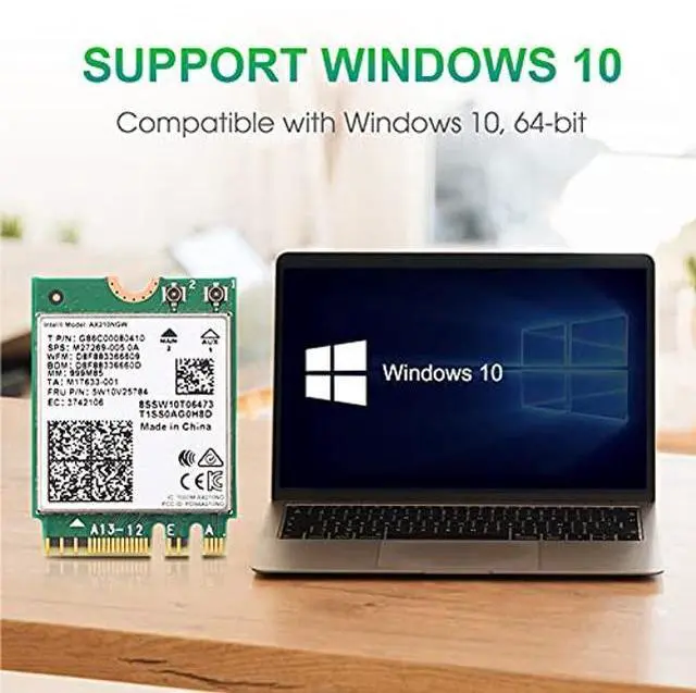 Alt view image 5 of 5 - TelDaykemei Wi-Fi 6E AX210 Bluetooth 5.2 + 5374Mbps 2.4Ghz 5Ghz 6Ghz M.2 2230 Key E Desktop Kit Wireless Adapter AX210NGW Gigabit Network Card 802.11ax/ac MU-MIMO OFDMA Windows 10 with 6Dbi Antenna