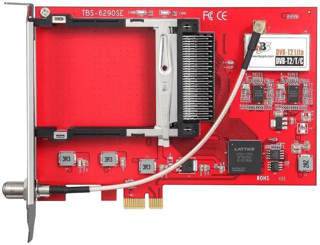 Main image of TBS6290se DVB-T2/T/C Dual PCI Express Terrestrial Cable TV Tuner Card with Dual CI Slot for FTA and Encrypted TV Channels
