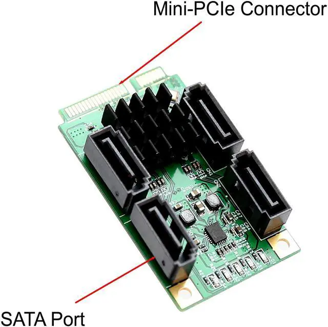 Alt view image 5 of 5 - IO Crest 4 Port SATA III Mini Pci-E Controller Card Components Other SI-MPE40125