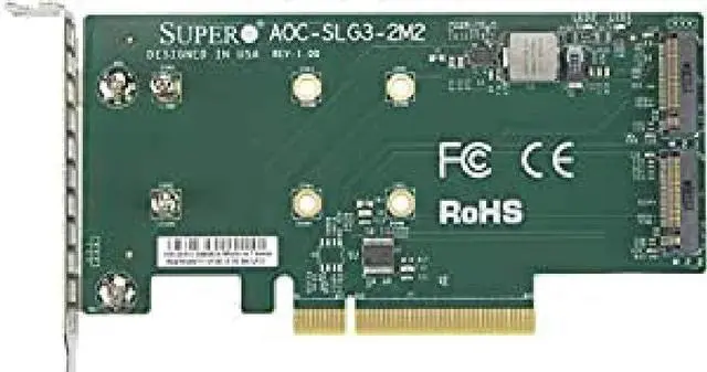 Main image of Supermicro AOC-SLG3-2M2 PCIe Add-On Card for up to Two NVMe SSDs