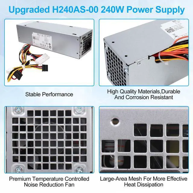 Alt view image 2 of 5 - S-Union 240W Power Supply Unit Replacement for Dell OptiPlex 390 790 960 990 3010 9010 Small Form Factor System SFF H240AS-00 H240AS-01 H240ES-00 D240ES-00 AC240AS-00 AC240ES-00 L240AS-00 PH3C2