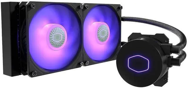 Main image of CoolerMaster MasterLiquid ML240L RGB V2, Close-Loop AIO CPU Liquid Cooler, Gen3 Dual Chamber Pump, 240mm Radiator, SickleFlow 120 PWM ARGB, AMD Ryzen AM5/AM4, Intel LGA1700/1200 (MLW-D24M-A18PC-R2)