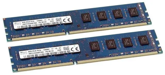 Main image of SK Hynix HMT41GU6BFR8A-PB 2x8GB (16GB Total) 2Rx8 PC3L-12800U Desktop Memory