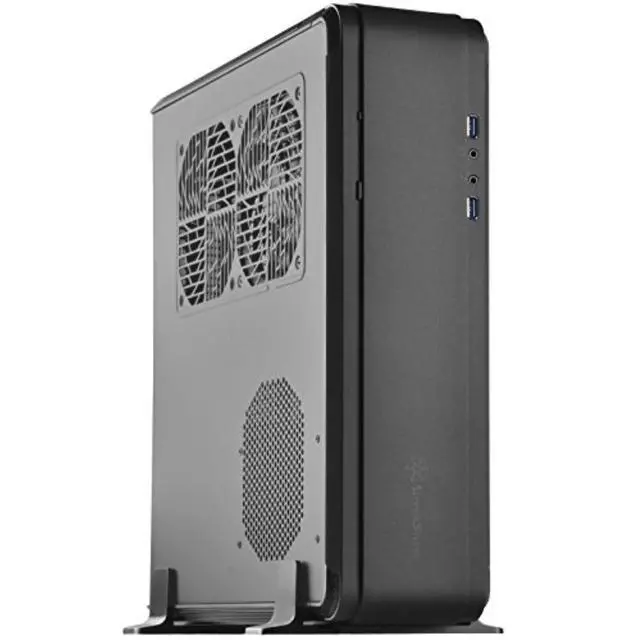 Alt view image 2 of 4 - SilverStone Technology SST-FTZ01B-E Aluminum Unibody ITX Small Form Factor Computer Case with PCI-E Riser and ATX PSU Support Black