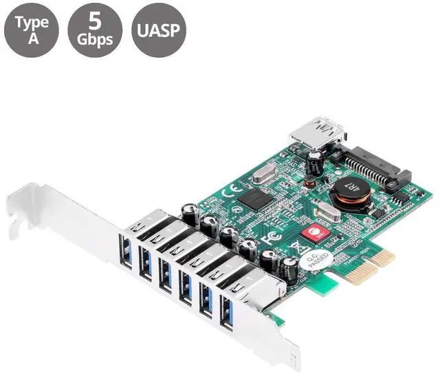 Alt view image 2 of 5 - SIIG DP USB 3.0 7-Port PCIe I/E (JU-P70011-S1)