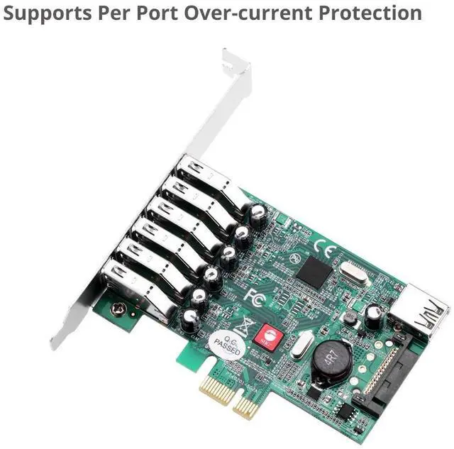 Alt view image 4 of 5 - SIIG DP USB 3.0 7-Port PCIe I/E (JU-P70011-S1)