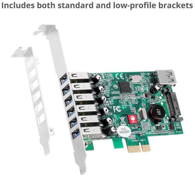 Alt view image 5 of 5 - SIIG DP USB 3.0 7-Port PCIe I/E (JU-P70011-S1)