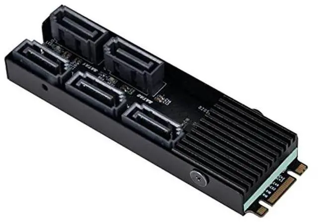 Alt view image 3 of 5 - SilverStone Technology ECS07 5-Port SATA Gen3 6Gbps Non-RAID M.2 PCIe Storage Expansion Card, SST-ECS07