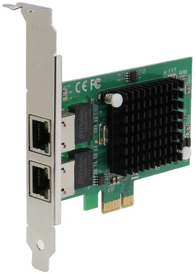 Alt view image 2 of 3 - SEDNA - PCIe X1 Dual 10/100/1000 Gbps Ethernet Server Adapter (Intel 82575EB Chipset), with Low Profile Bracket