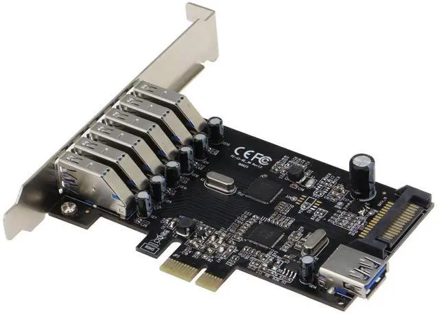 Alt view image 2 of 4 - Sedna - PCIE 7 Port USB 3.1 Gen I (5Gbps) Adapter Card (6 External and 1 Internal Ports) with Low Profile Bracket