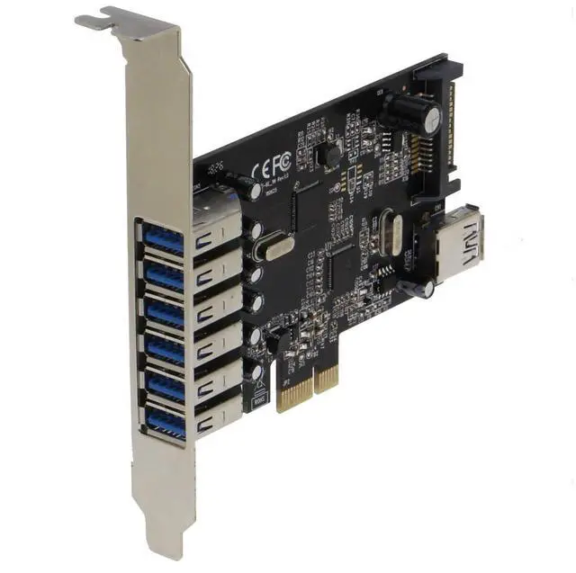 Alt view image 3 of 4 - Sedna - PCIE 7 Port USB 3.1 Gen I (5Gbps) Adapter Card (6 External and 1 Internal Ports) with Low Profile Bracket